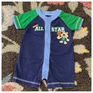 Carters Daddy’s All Star Snap Button Playsuit Romper Jumper Baby Outfit 6-9 Mos